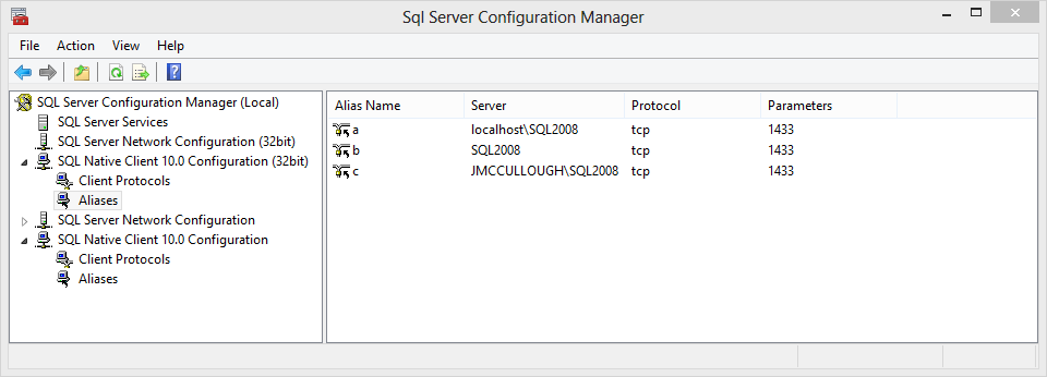 Aliases which do not work.