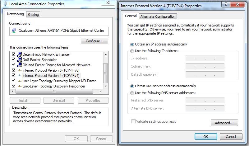 IPv4 settings