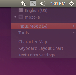 mozc Input Mode menu