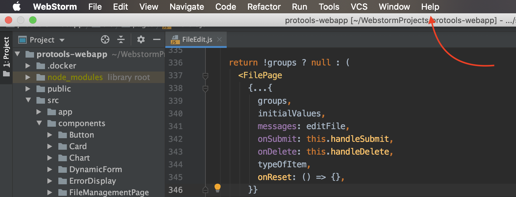 click help on top menu