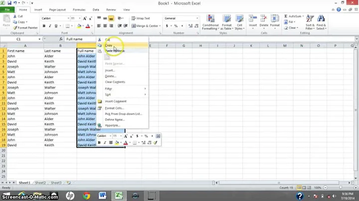 Simple Trick - How To Merge Multiple Cells In Microsoft Excel Without Losing Any Data In Both Cells