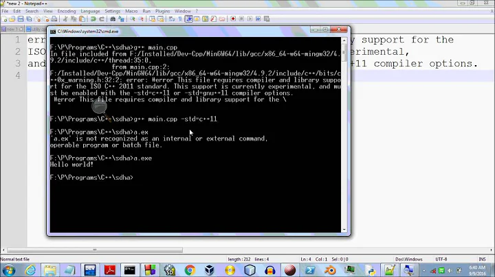 Solution: file requires compiler and library support for C++ 2011 standard | Enabling -std=c++11