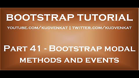 Bootstrap modal methods and events