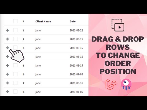 Drag and Drop Item to change its order position using Laravel and Livewire