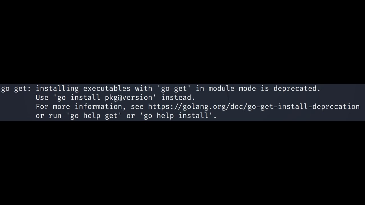 Go Lang Tools Installation Error
