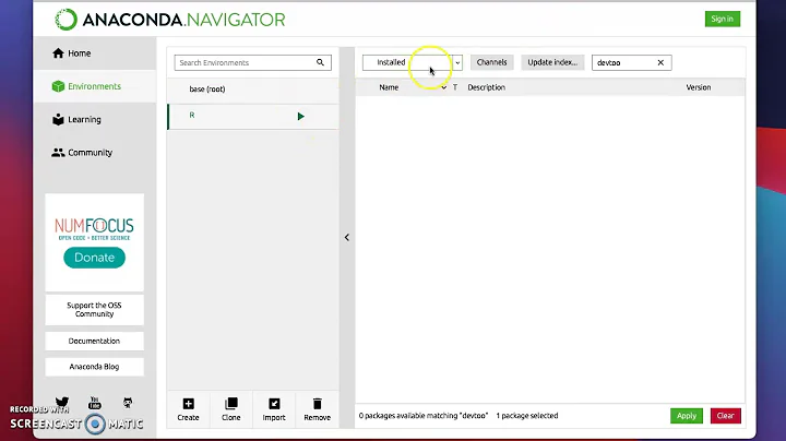 Installing R packages in Anaconda R Environment via Anaconda IDE when install.packages fail