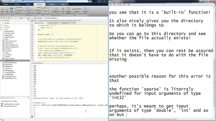 MATLAB: How to solve error (Undefined function for wrong input argument type)
