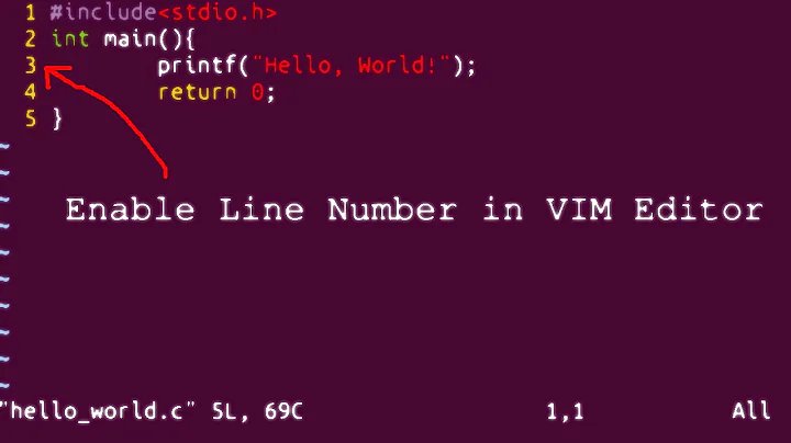 Enable Line Number in VIM editor