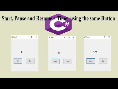 Start, Pause & Resume a Timer using the Same Button in C# Application