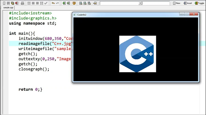 Add image on C++ Output Console | graphics.h in C++ | Code4xu