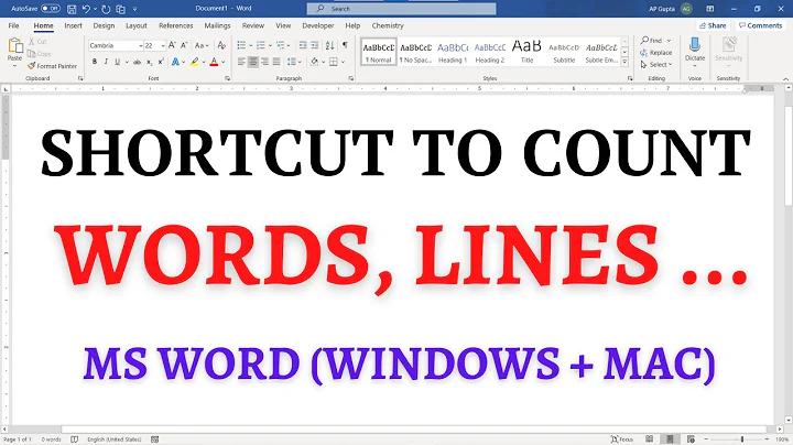 How to quickly count words in Microsoft Word + Keyboard Shortcut (Windows and Mac)