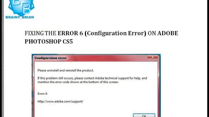 HOW TO FIX Photoshop CS5 error 6
