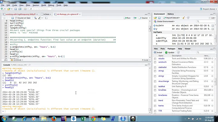 xts Package in R some useful commands