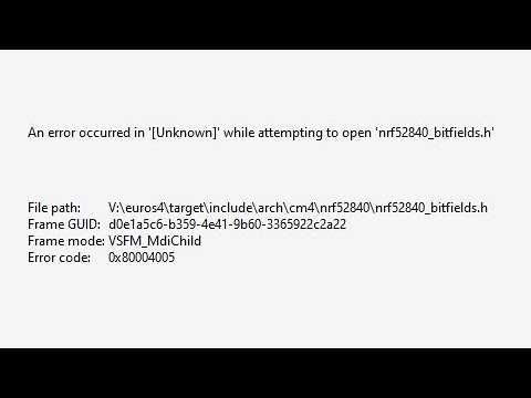 Visual Studio 2019 An error occurred in 'Unknown' while attempting to open 0x80004005 VSFM MdiChild