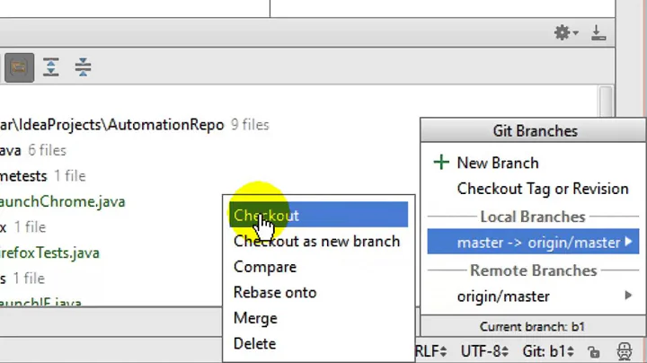 How to switch branch in git in Intellij IDEA