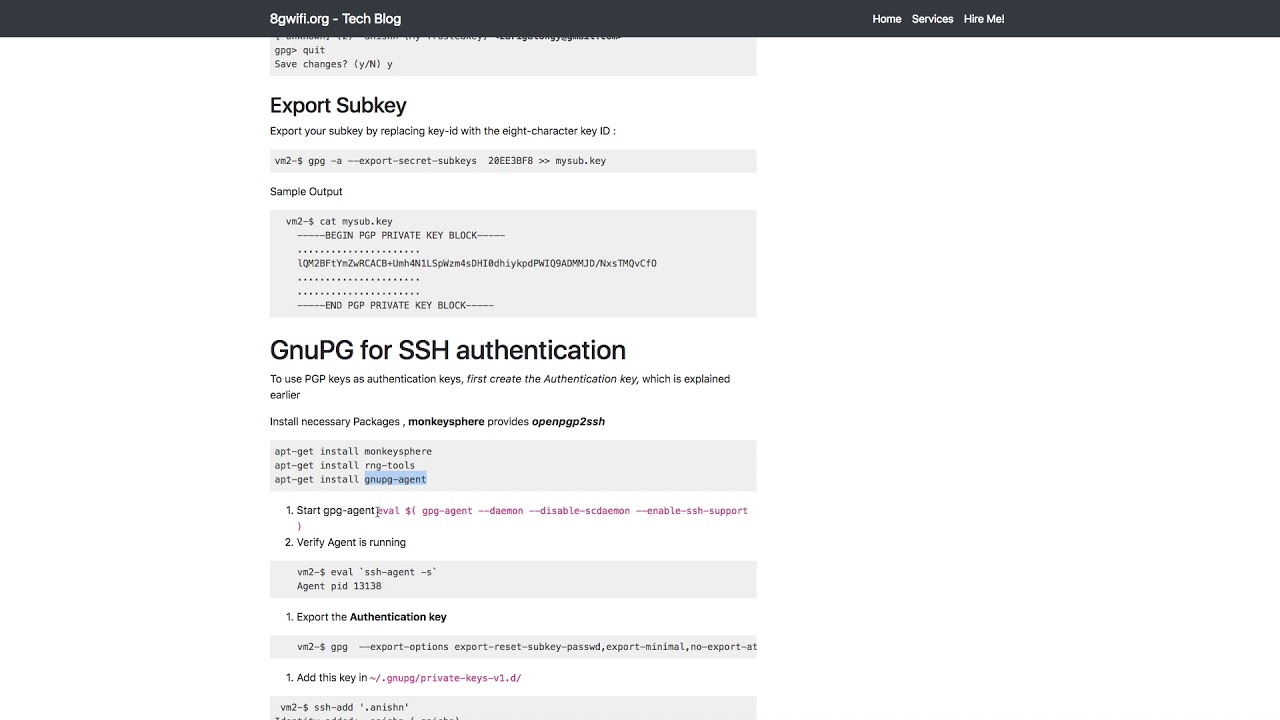 GnuPG for SSH authentication