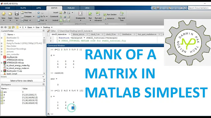 How to find the rank of a matrix in matlab | Rank of a matrix in matlab