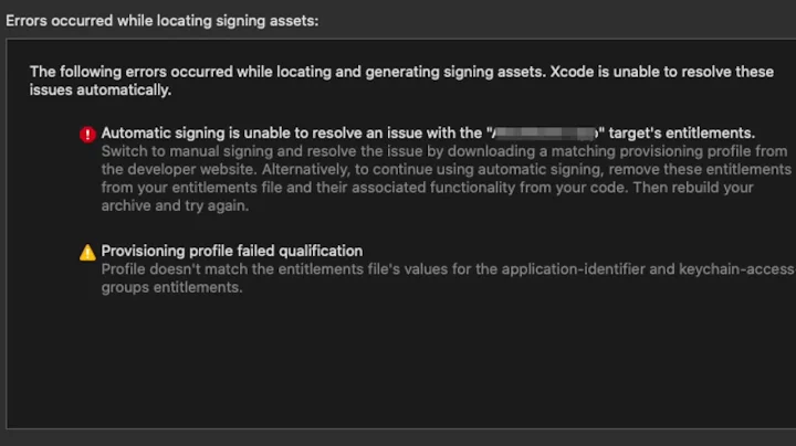 How to fix error Profile doesn’t match the entitlements file’s values for the application identifier