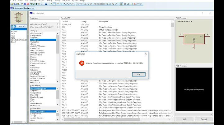 Fix error Proteus | internal Exception: access violation in module 'ARESS.DLL' [0005E99B]|Proteus