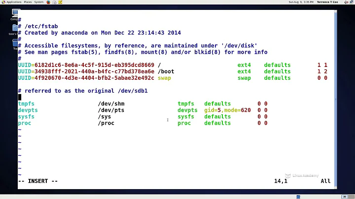 Configure Systems to Mount File Systems at or During Boot