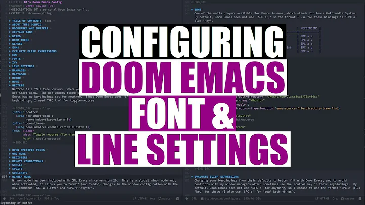 Font And Line Settings In Doom Emacs