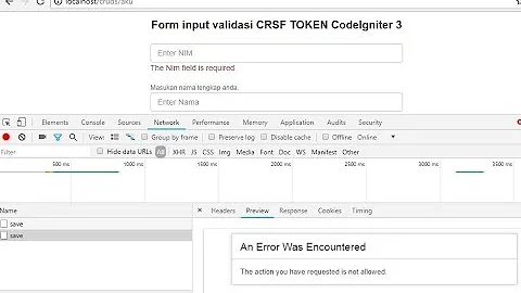 Tutorial CSRF CodeIgniter Ajax, Fix The action you have requested is not allowed.