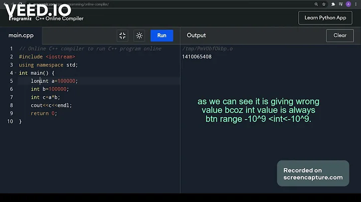 #c++ USE OF LONG INT DATA TYPES.