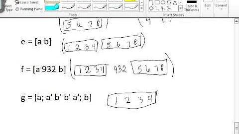 Creating Column Vectors and Matrices in Matlab