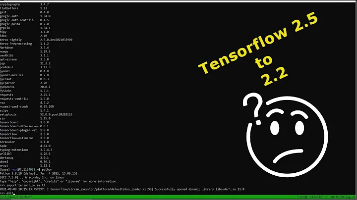 How to downgrade Tensorflow and cuda?