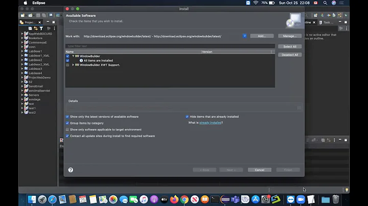 How to install window builder on eclipse for mac