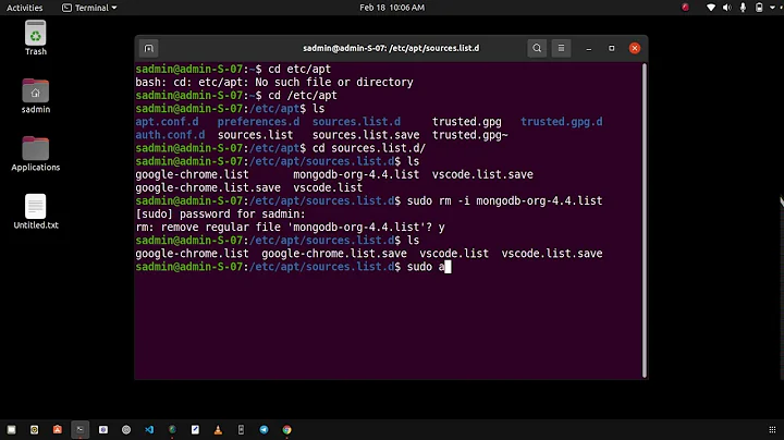remove PPA repository of MongoDB Ubuntu Linux