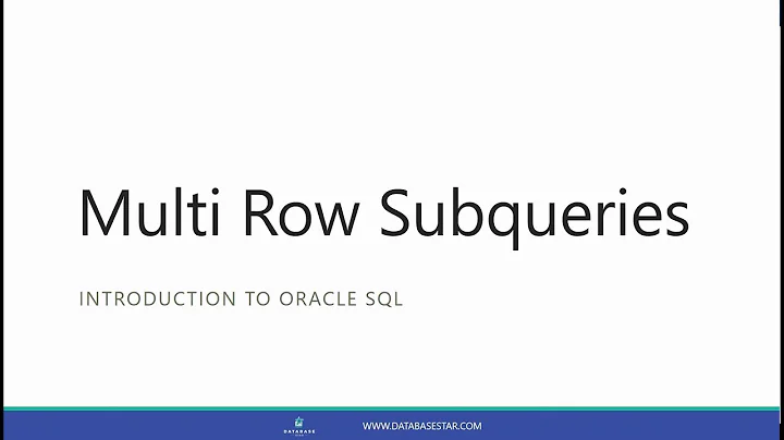 Multi Row Subqueries (Introduction to Oracle SQL)