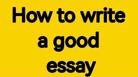 How to write an essay/essay writing