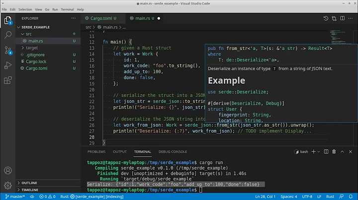 How to use the Serde library in Rust to serialize and deserialize structs
