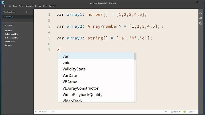 Arrays in TypeScript