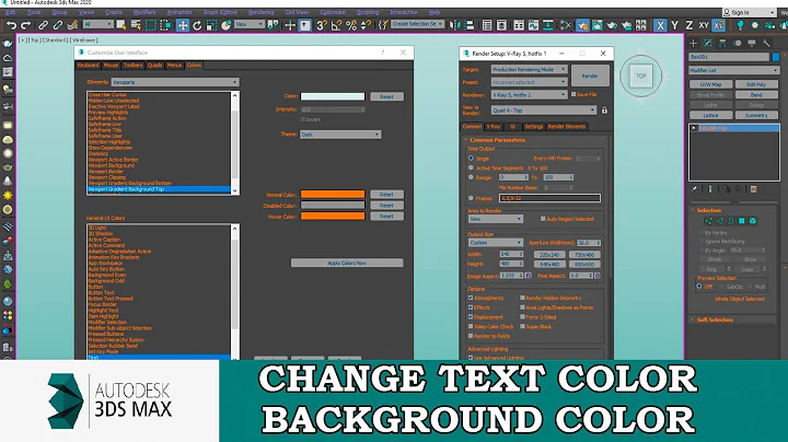 Change text color of 3ds max  | Background color | Customize User Interface