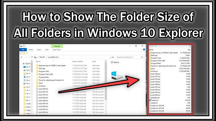 How to Show Folder Size of All Folders in Windows 10 Explorer?