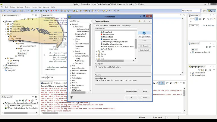 How to increase font size in Spring Tool Suite or Eclipse