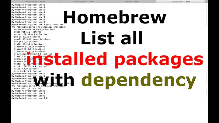 List of all packages installed using Homebrew with dependency