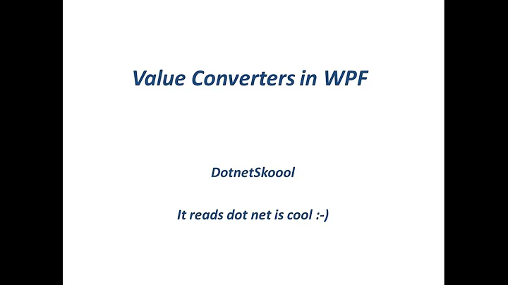 Value Converters in WPF