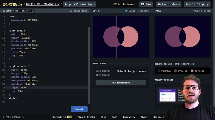 CSS Battle - #15 Overlap