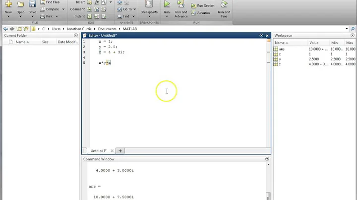 MATLAB Introduction: Using the Editor