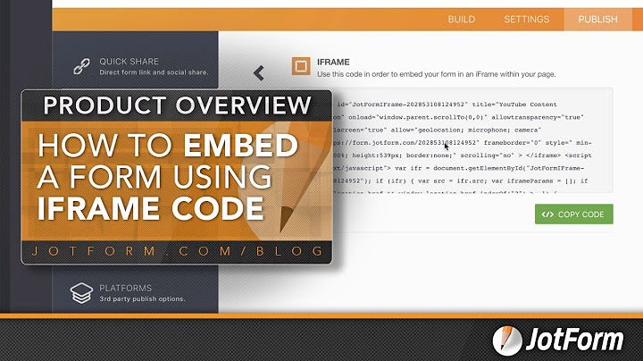 How to embed a form using iframe code