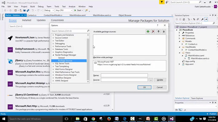 Get NuGet Packages Visual Studio 2015