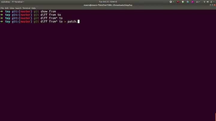 Create and apply a patch file from git diff