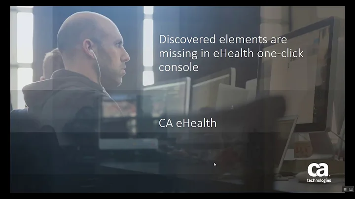 Discovered elements are missing in eHealth one-click console