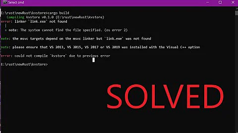 Rust error: linker 'link.exe' not found FIXED