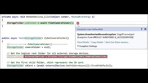 ✔ System.UnauthorizedAccessException HRESUL: 0x80070005 E_ACCESSDENIED solved Error