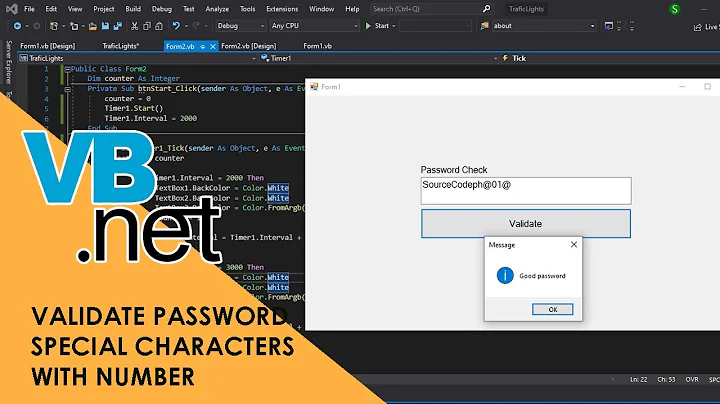 How to validate password in alphanumeric format with one numeric and one special characters | VB.Net
