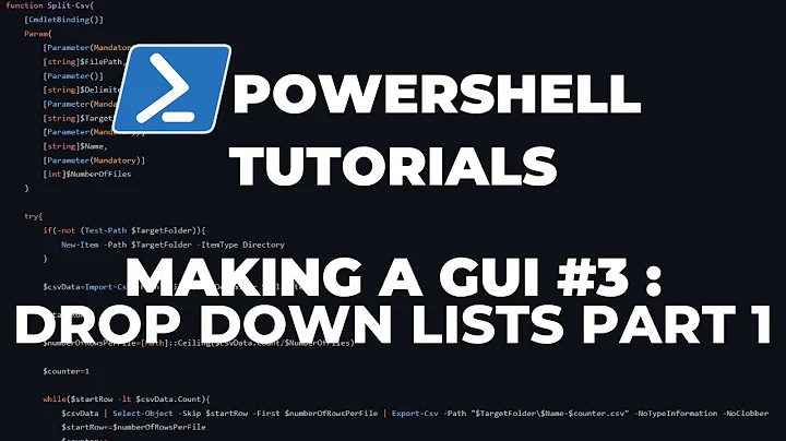 PowerShell Tutorials : Making a GUI Part 3 - Drop Down Lists 1/2